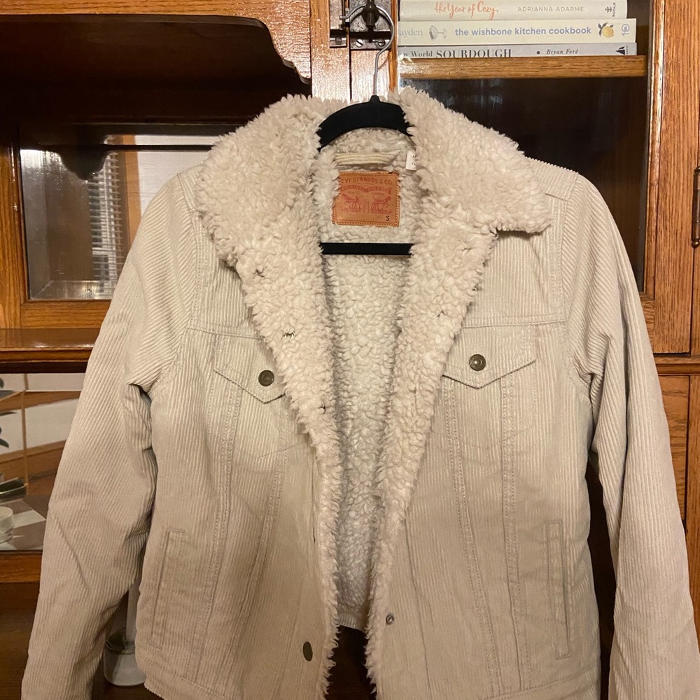 Levi's Beige Teddy Jacket with Sherpa Lining